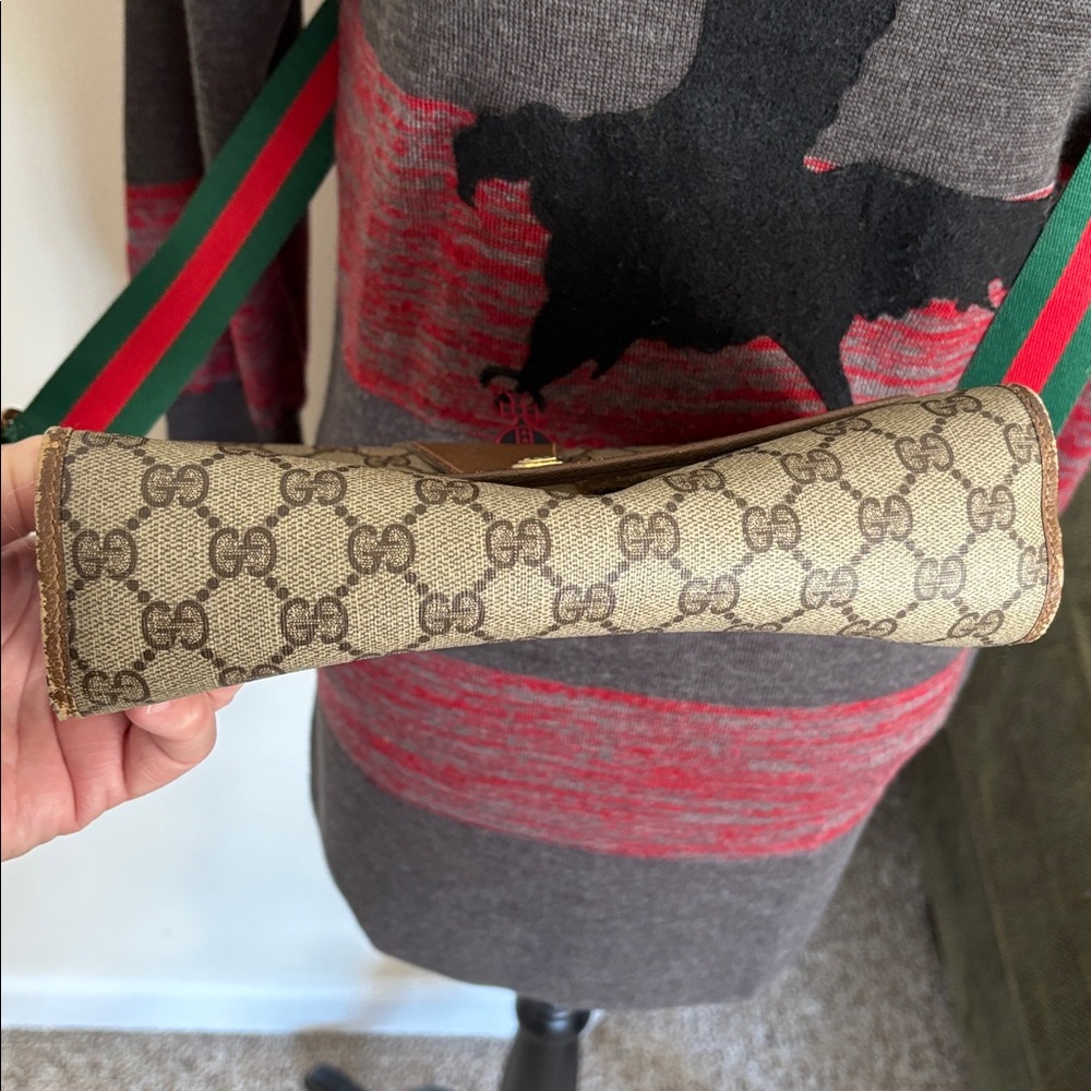 Gucci Ladies Sherry Line Monogram Clutch/Shoulder bag-VINTAGE - Picture 8 of 16